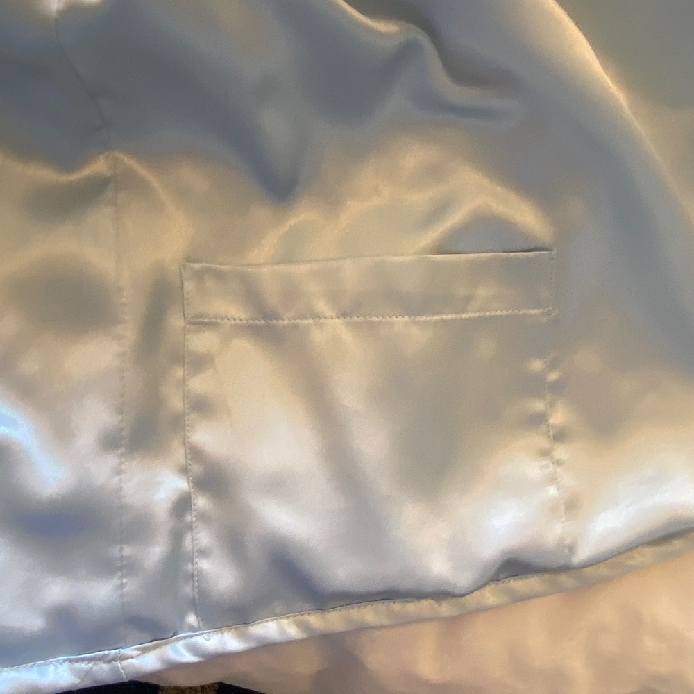 Oscar de la Renta Ice Blue Quilted Satin Bow Jacket Vintage Old Hollywood S - Picture 13 of 15